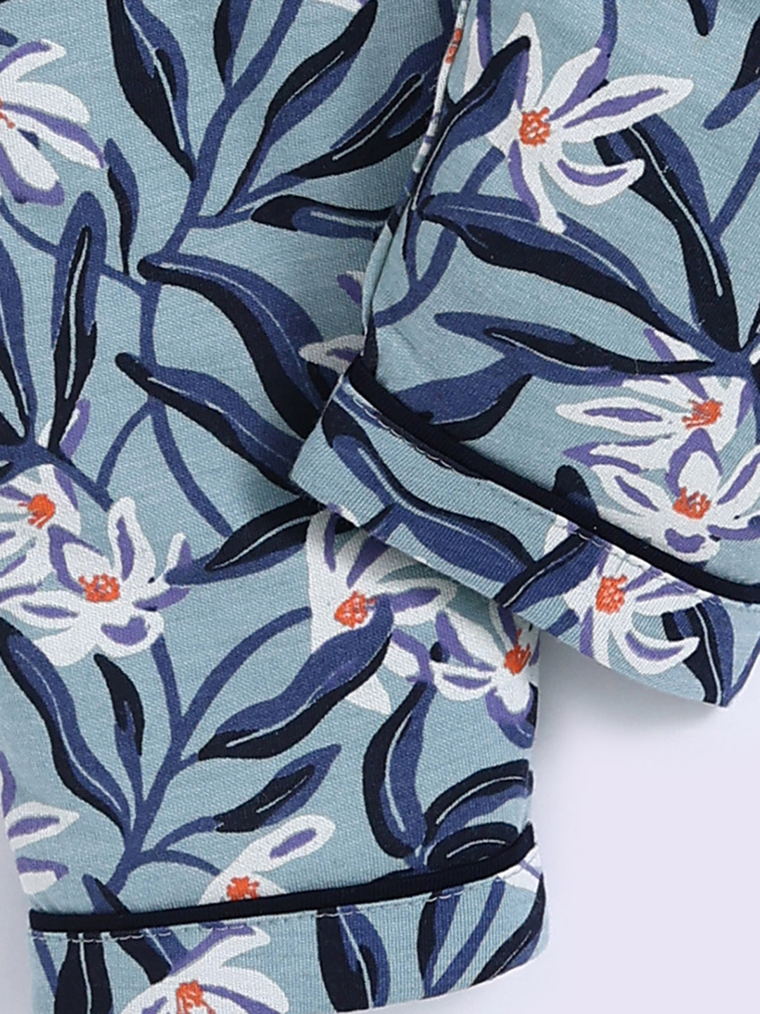Multi Cotton Floral Full Sleeve Night Suit