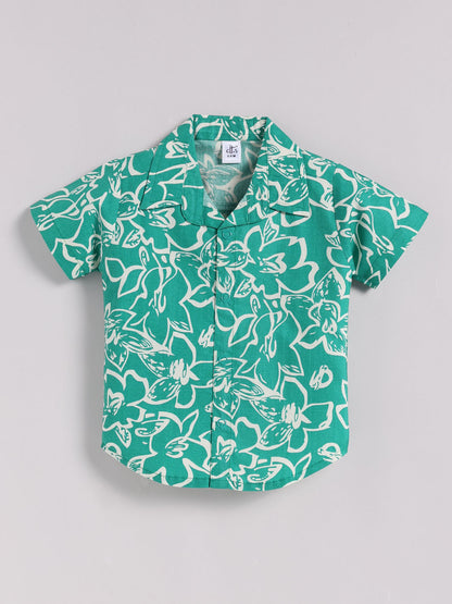 Green Floral Short Sleeves Co-ord Set