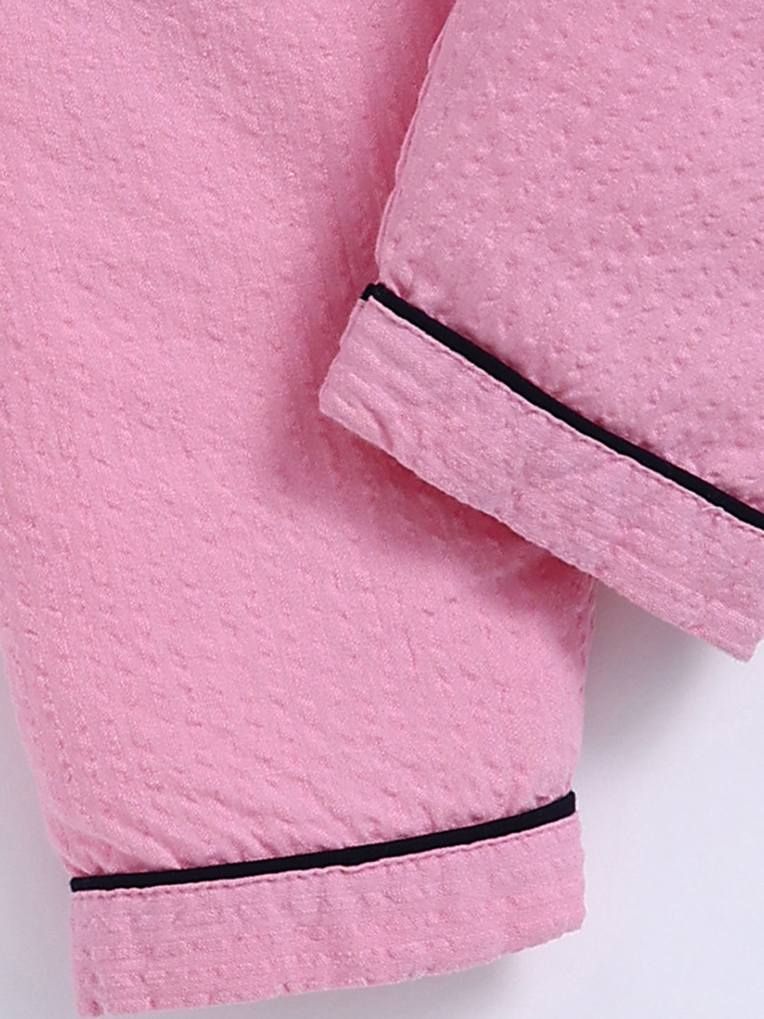 Pink Cotton Typography Full Sleeve Night Suit