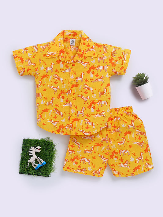 Animal Kingdom Yellow Short Sleeves Co-ord Set