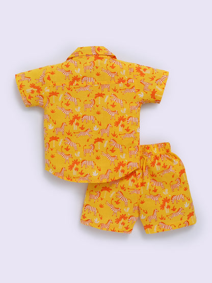 Animal Kingdom Yellow Short Sleeves Co-ord Set