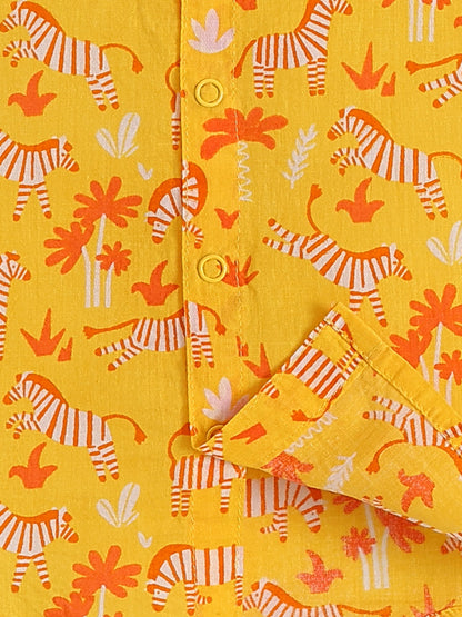 Animal Kingdom Yellow Short Sleeves Co-ord Set