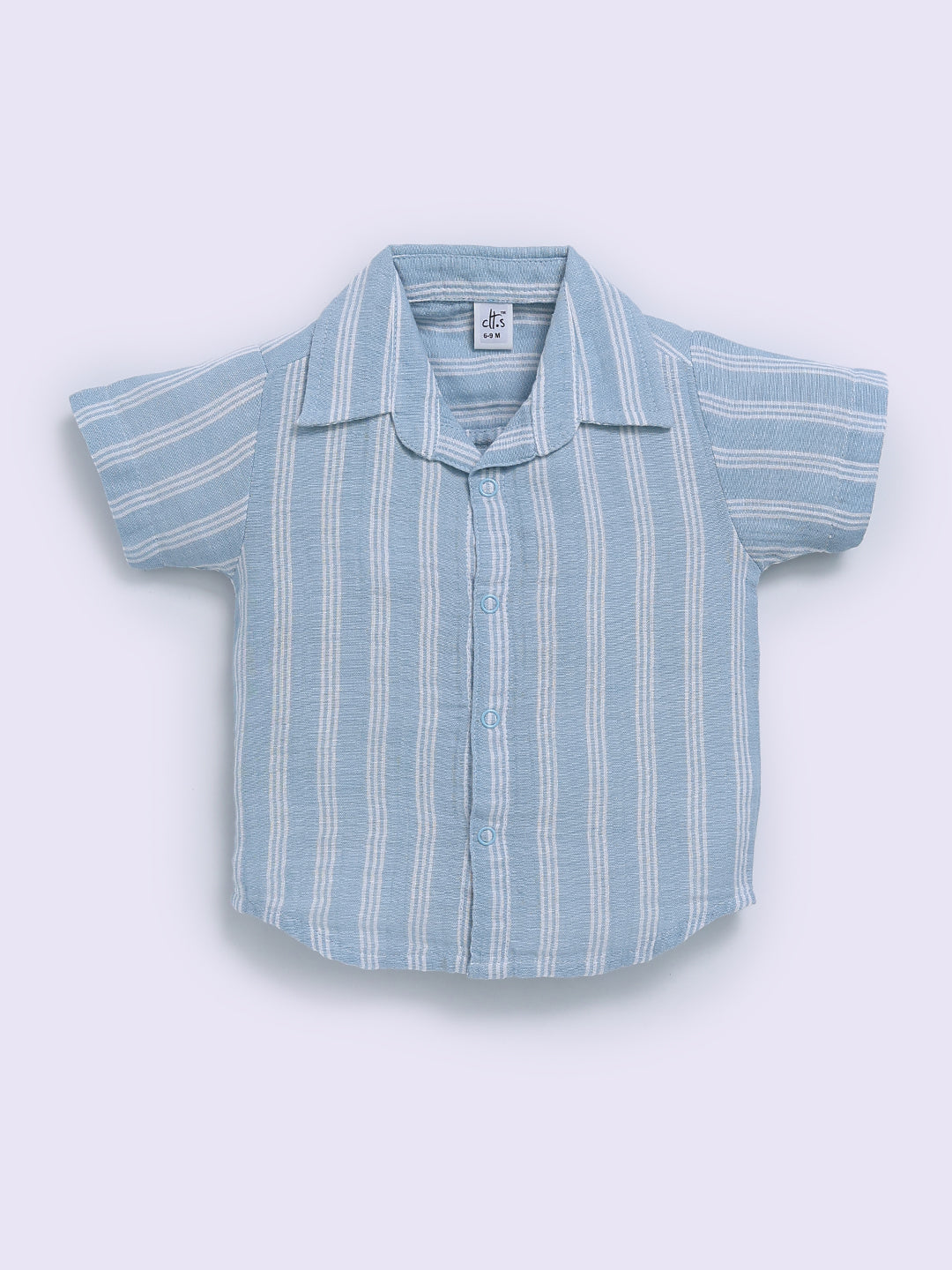 Blue Cotton Striped Half Sleeve Co-ord Set