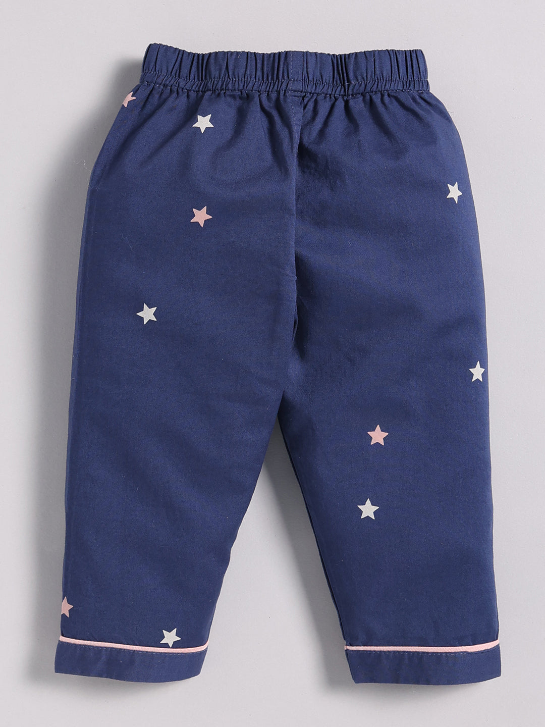 "Starry" Blue Cotton Full Sleeve Night Suit