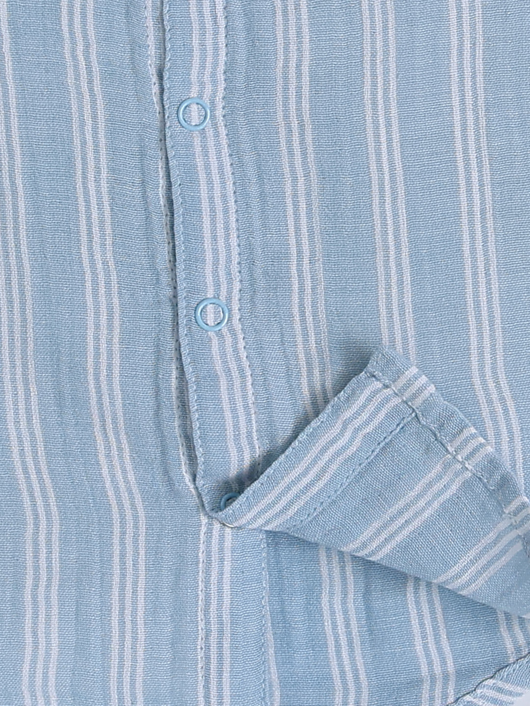 Blue Cotton Striped Half Sleeve Co-ord Set