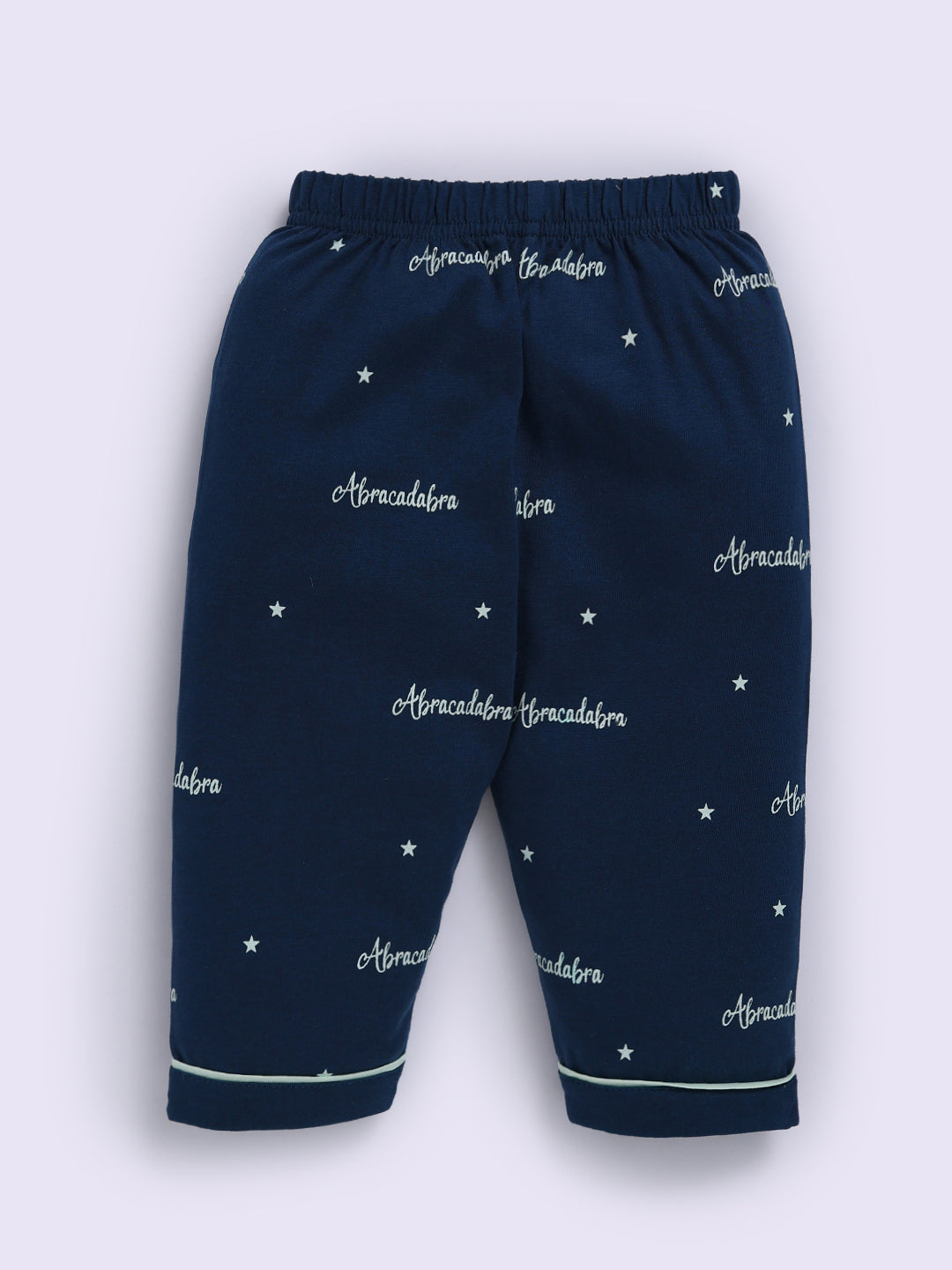 Blue Cotton Typography Full Sleeve Night Suit