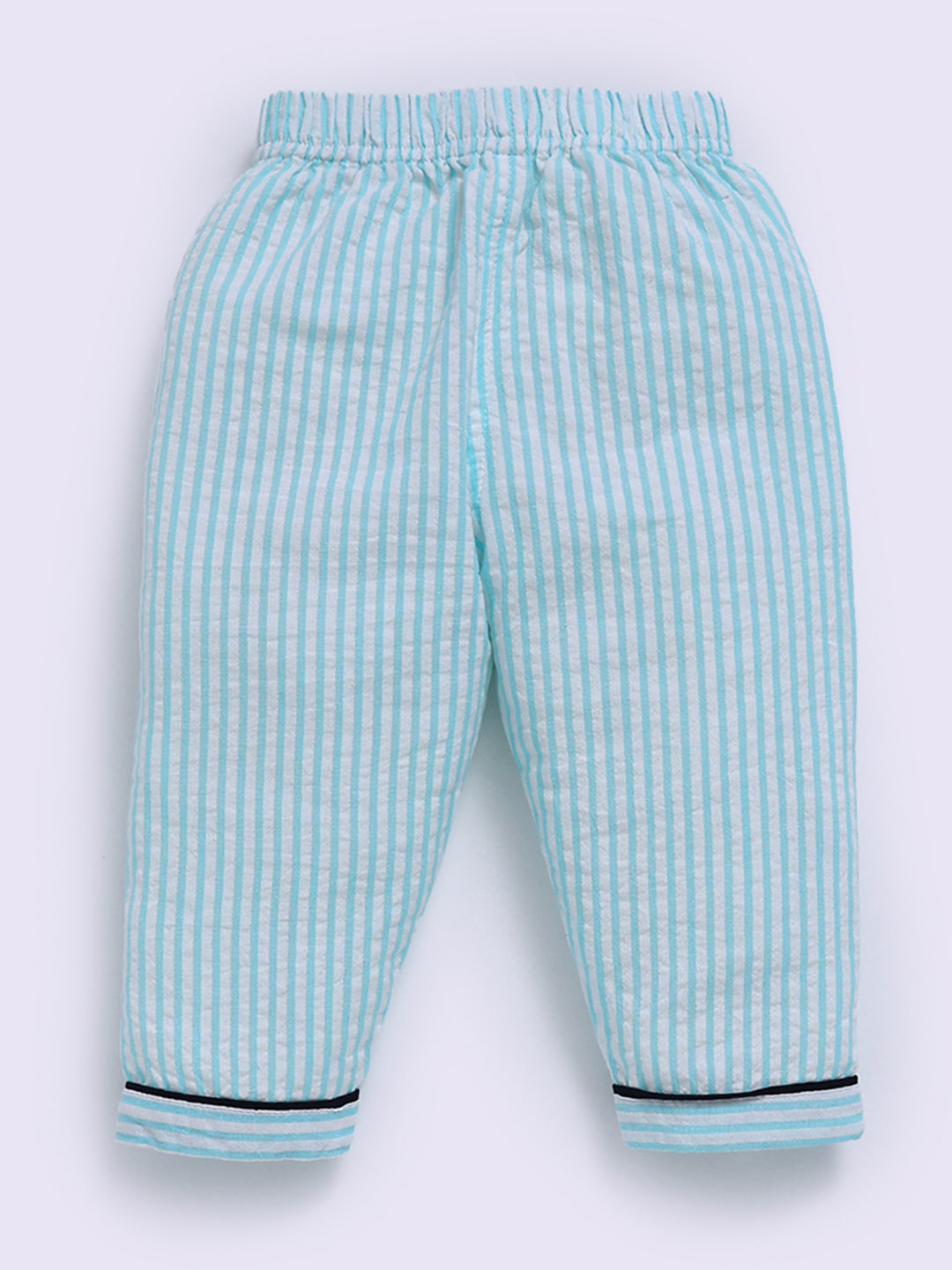 Blue Cotton Typography Full Sleeve Night Suit