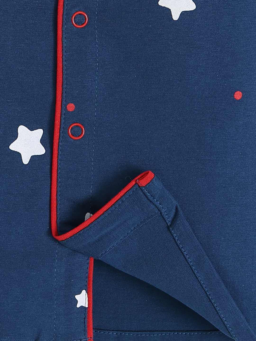 Blue Cotton Typography Full Sleeve Night Suit