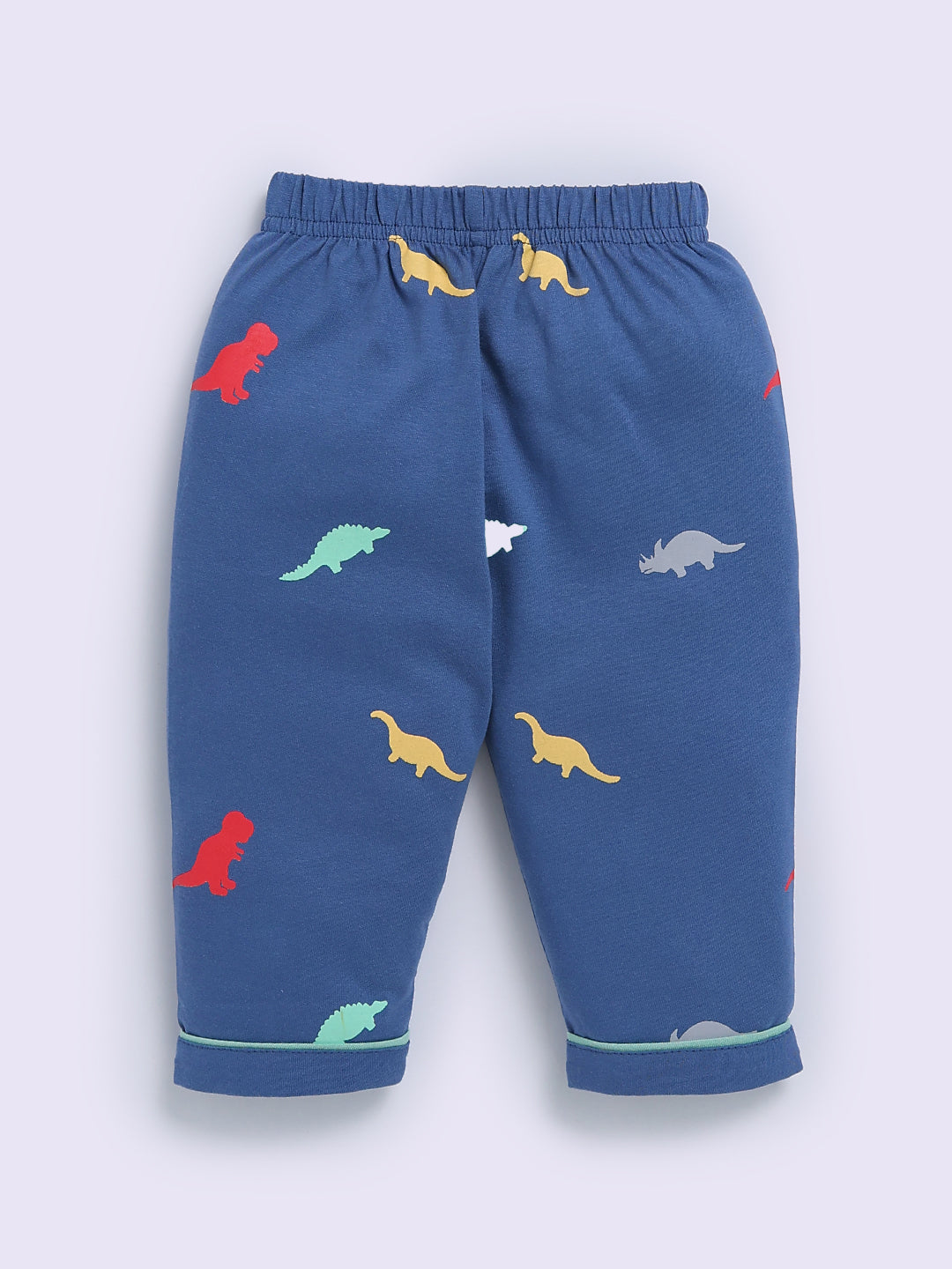 Blue Cotton Dino Print Full Sleeve Night Suit