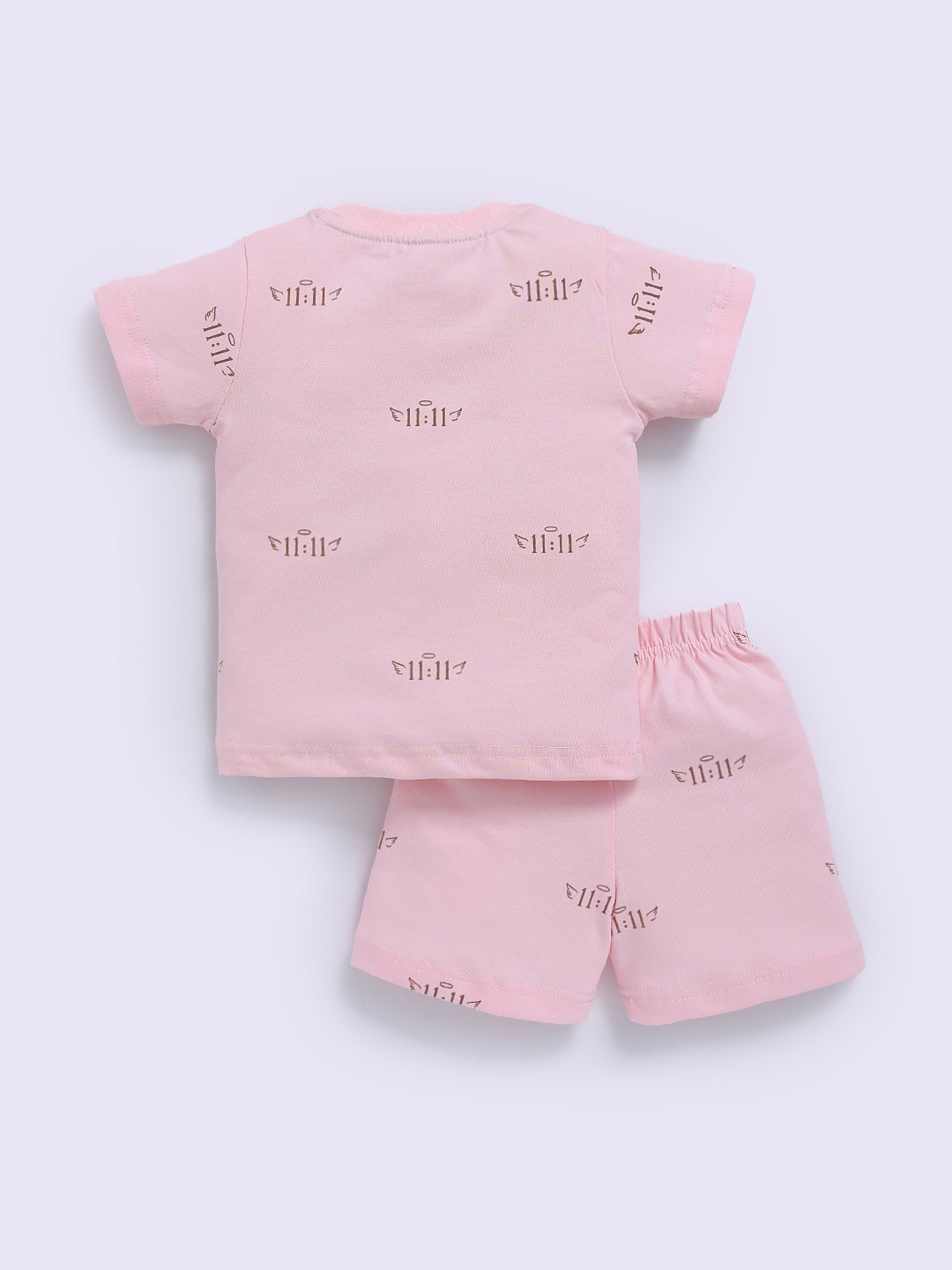Pink Cotton Graphic Half Sleeve Co-ord Set
