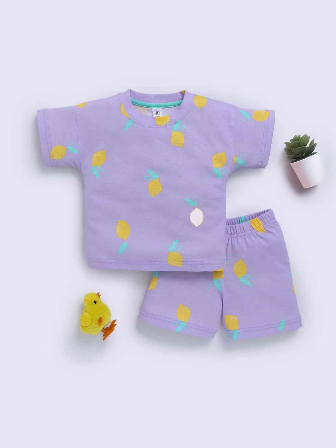 Mauve "Lemons" Short Sleeves Co-ord Set