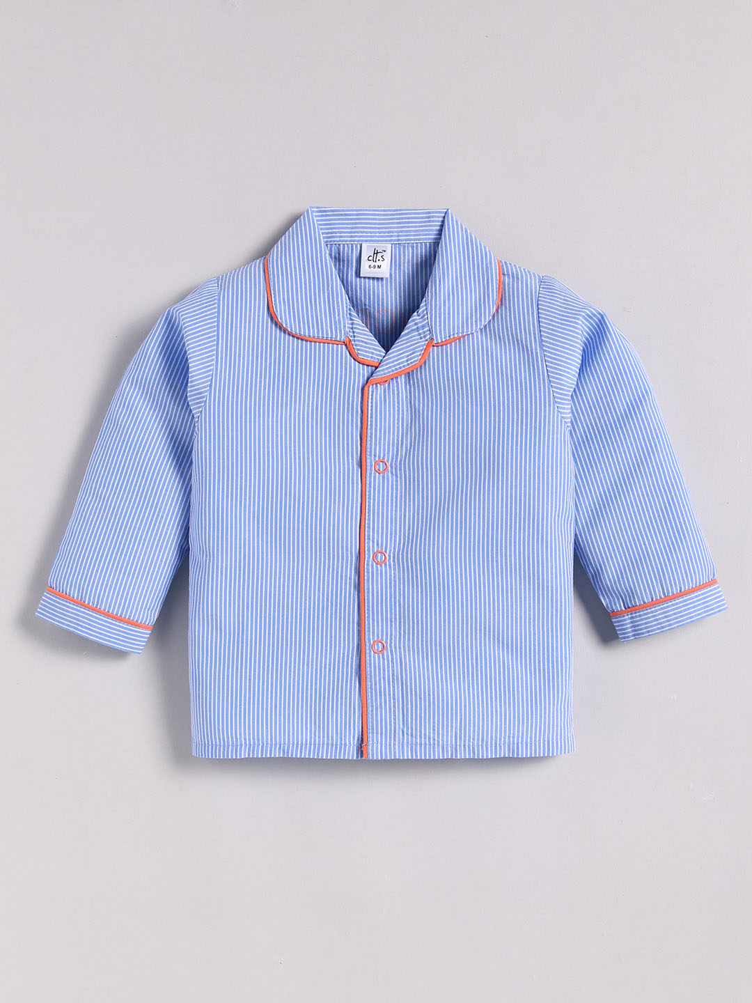 Blue Cotton Typography Full Sleeve Night Suit