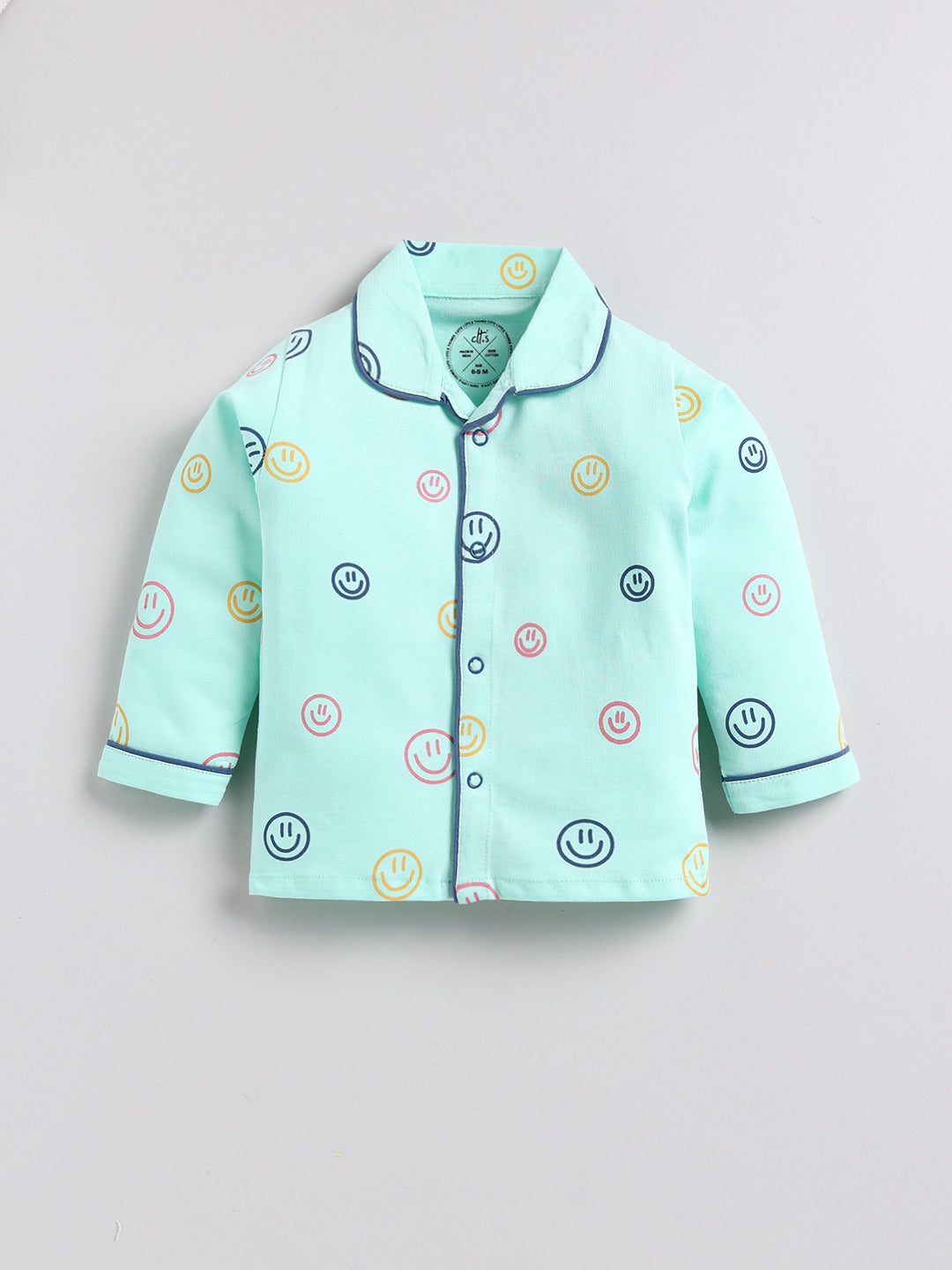 Sea Green Typography Full sleeve Night Suit