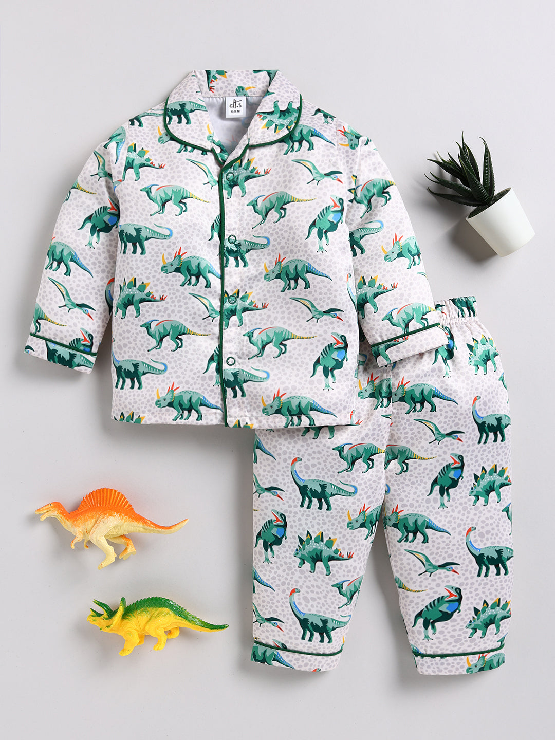 Green Dino Full sleeve Night Suit