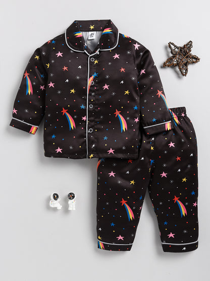 Black Starry Full sleeve Night Suit