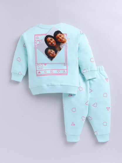"Mamagram" Sea Green Cotton Knitted Graphic Co-ord Set