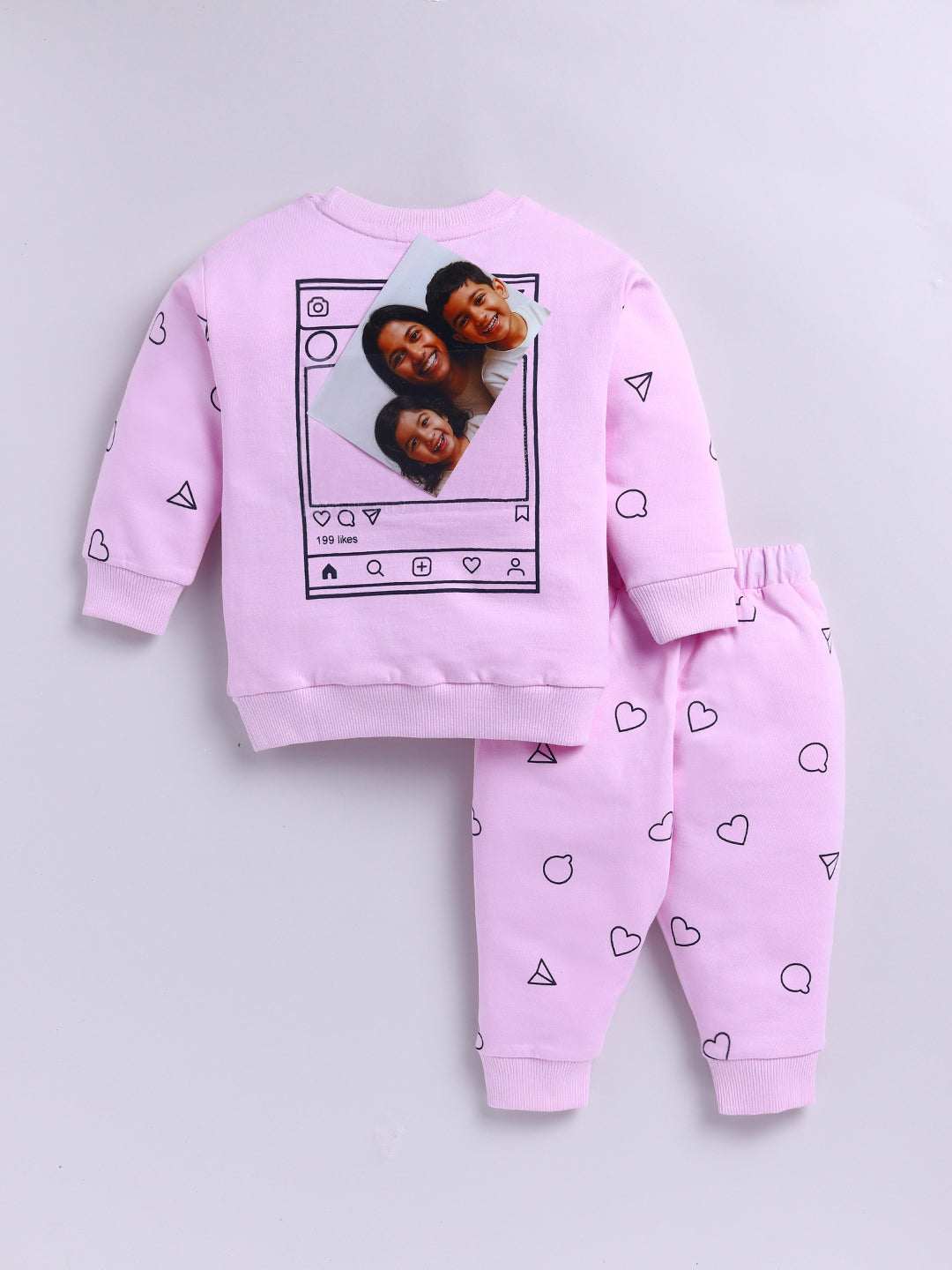 "Mamagram" Pink Cotton Knitted Graphic Co-ord Set