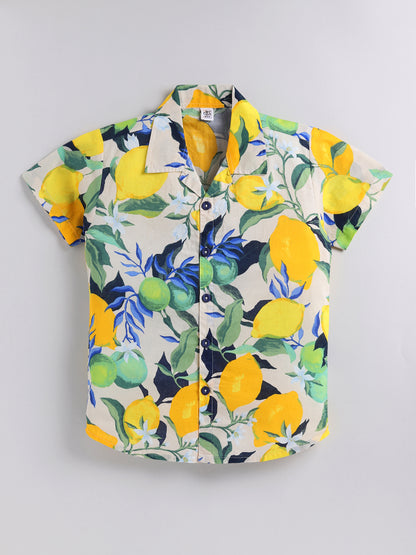 Multi Tropical Cotton Short Sleeves Co-ord Set