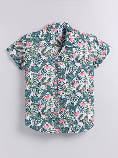 Multi Tropical Cotton Short Sleeves Co-ord Set