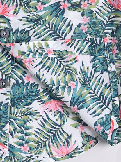 Multi Tropical Cotton Short Sleeves Co-ord Set