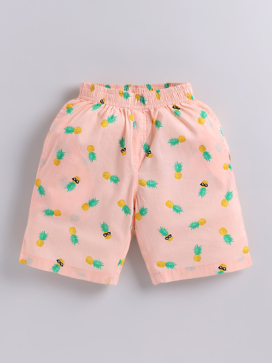 Peach Tropical Cotton Short Sleeves Co-ord Set