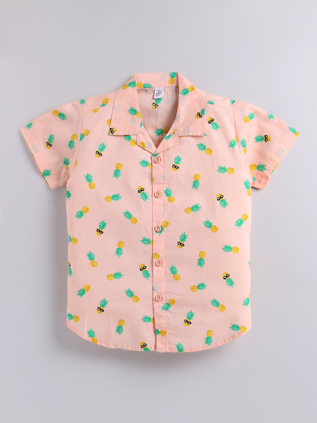 Peach Tropical Cotton Short Sleeves Co-ord Set