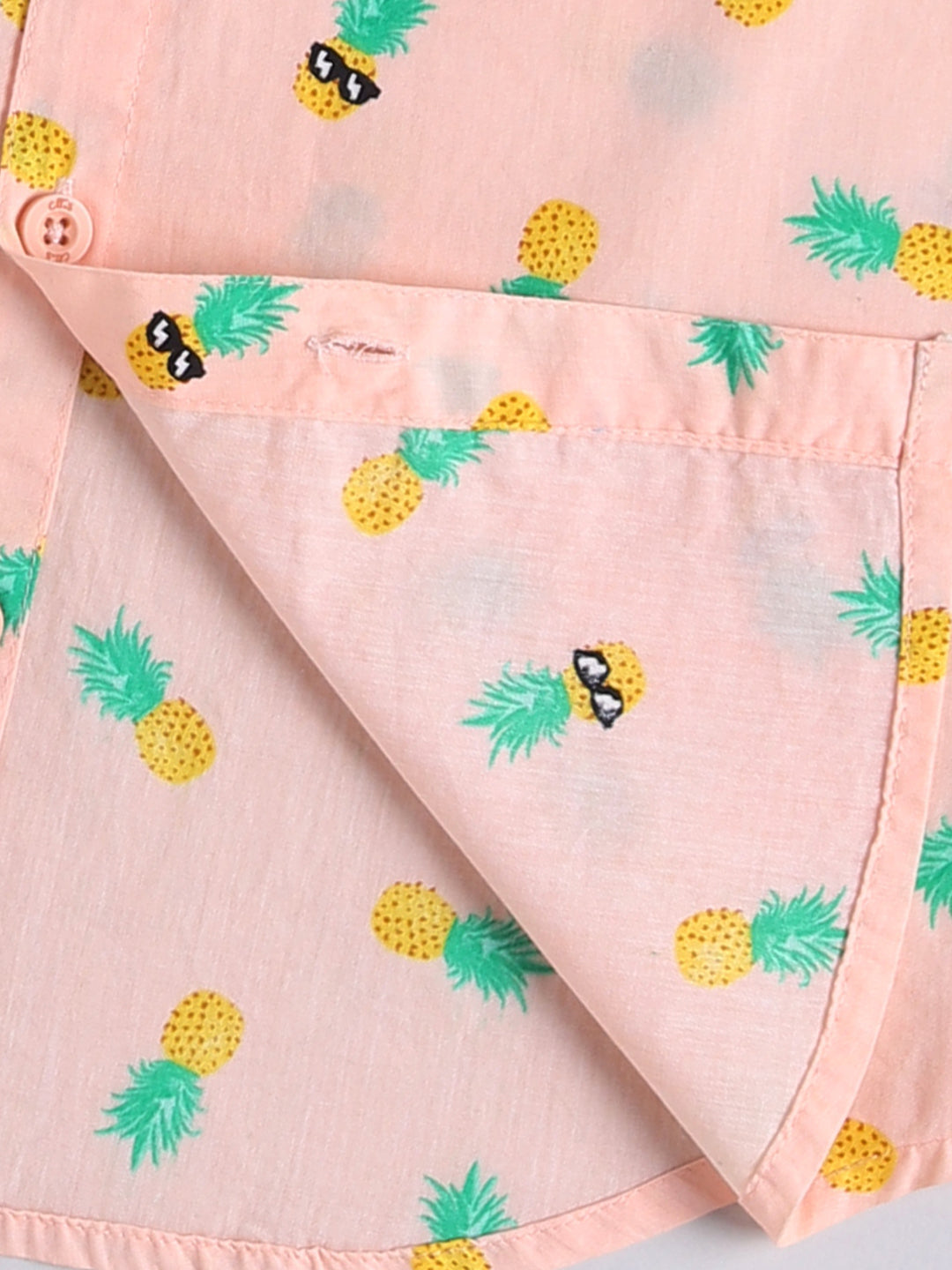 Peach Tropical Cotton Short Sleeves Co-ord Set
