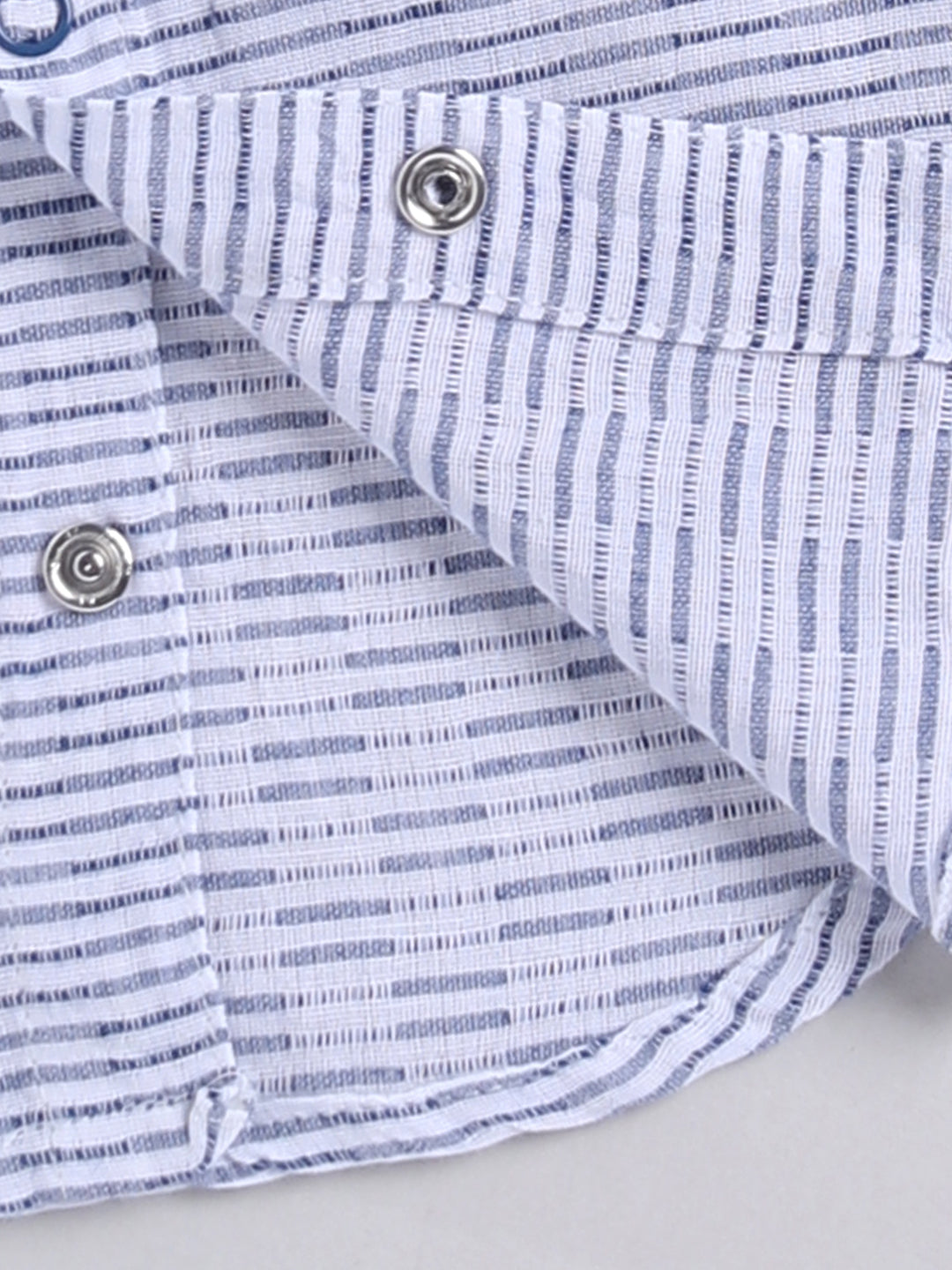 Blue Striped Cotton Short Sleeves Co-ord Set