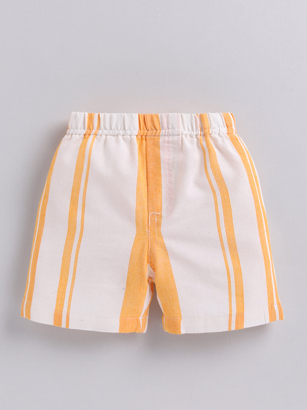 Yellow Striped Cotton Short Sleeves Night Suit