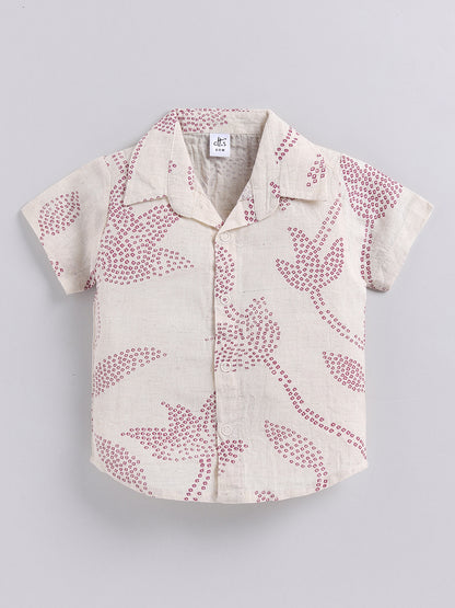 Purple Floral Cotton Short Sleeves Co-ord Set