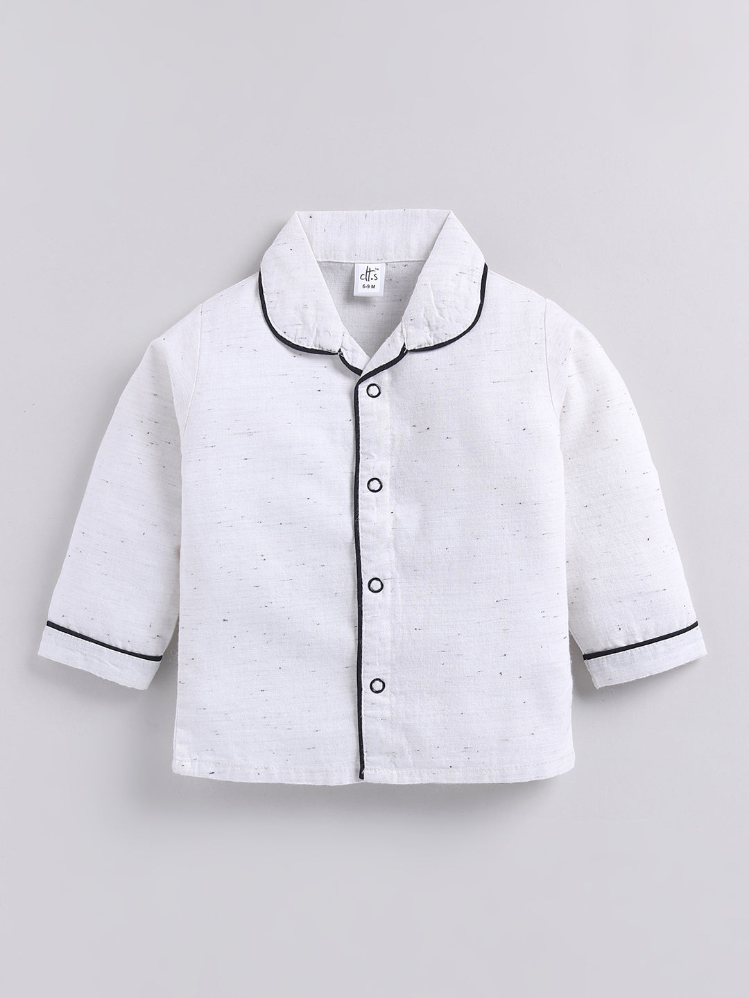 Off White Typography Cotton Full Sleeves Night Suit