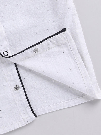 Off White Typography Cotton Full Sleeves Night Suit