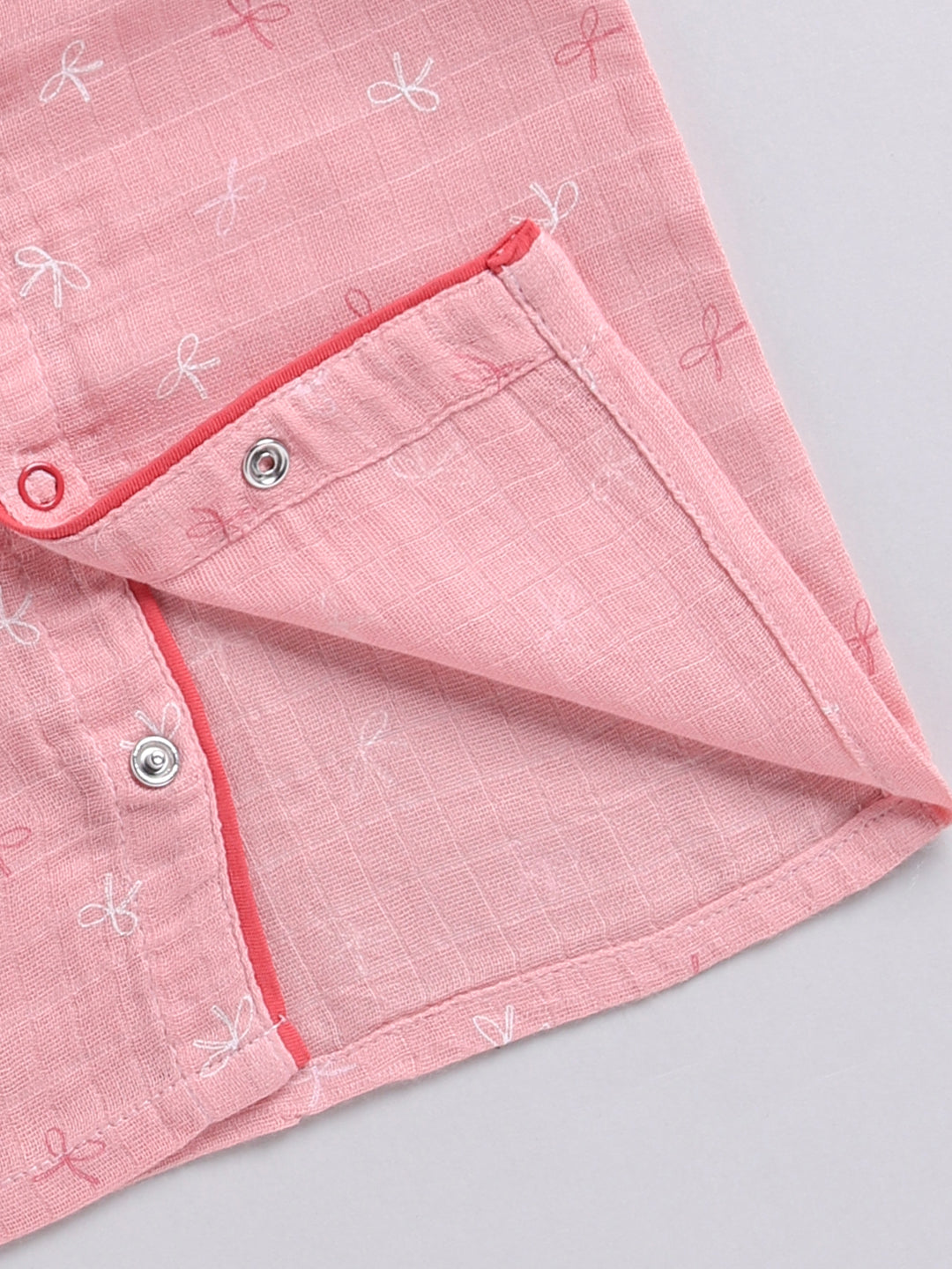 Pink Graphic Cotton Full Sleeves Night Suit