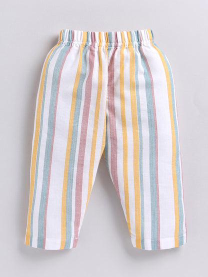 Multi Striped Cotton Full Sleeves Night Suit