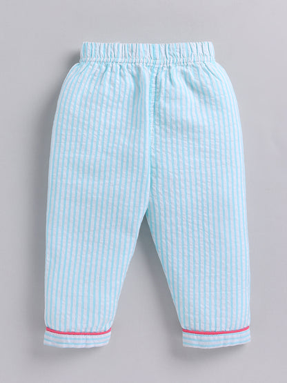 Pink Cotton Typography Full Sleeve Night Suit