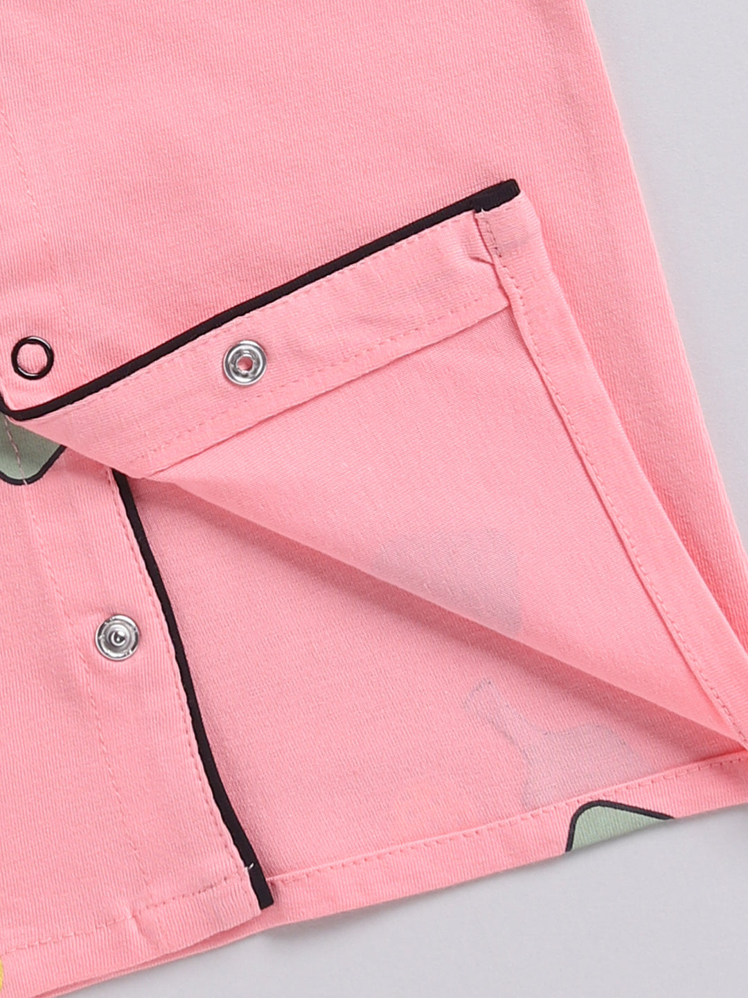 Pink Graphic Cotton Short Sleeves Night Suit