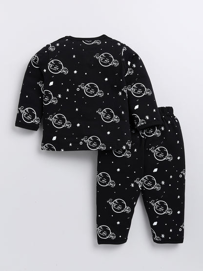 Black Space Theme Full Sleeve Night Suit