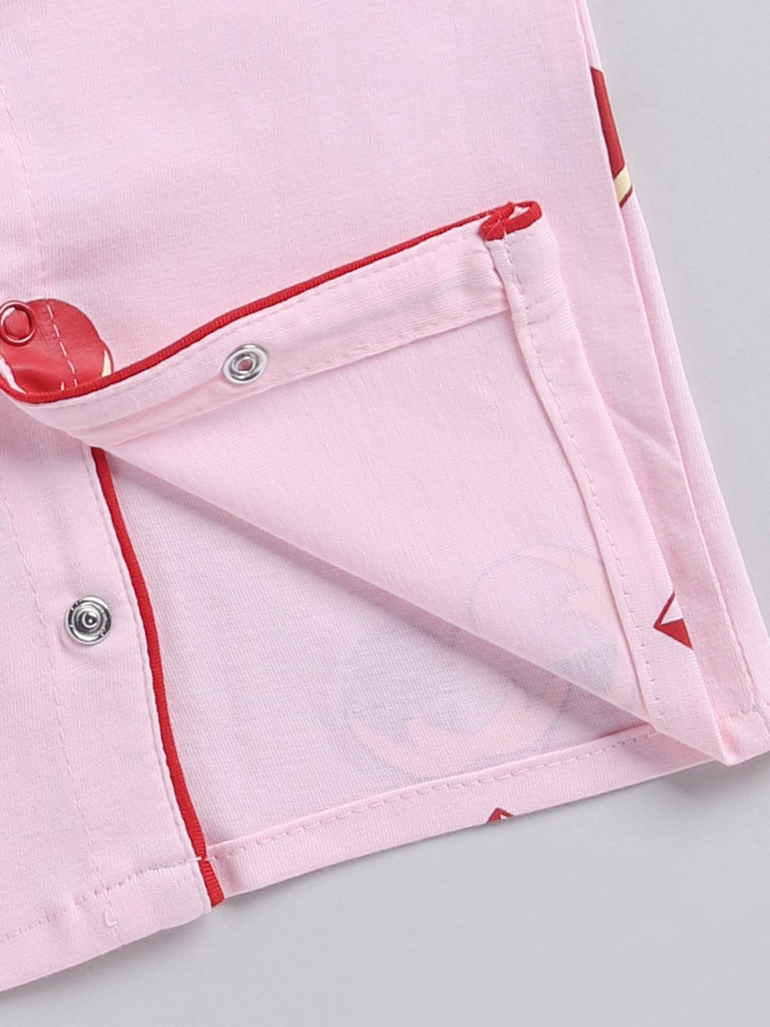 Pink "Hearts" Cotton Full Sleeves Night Suit