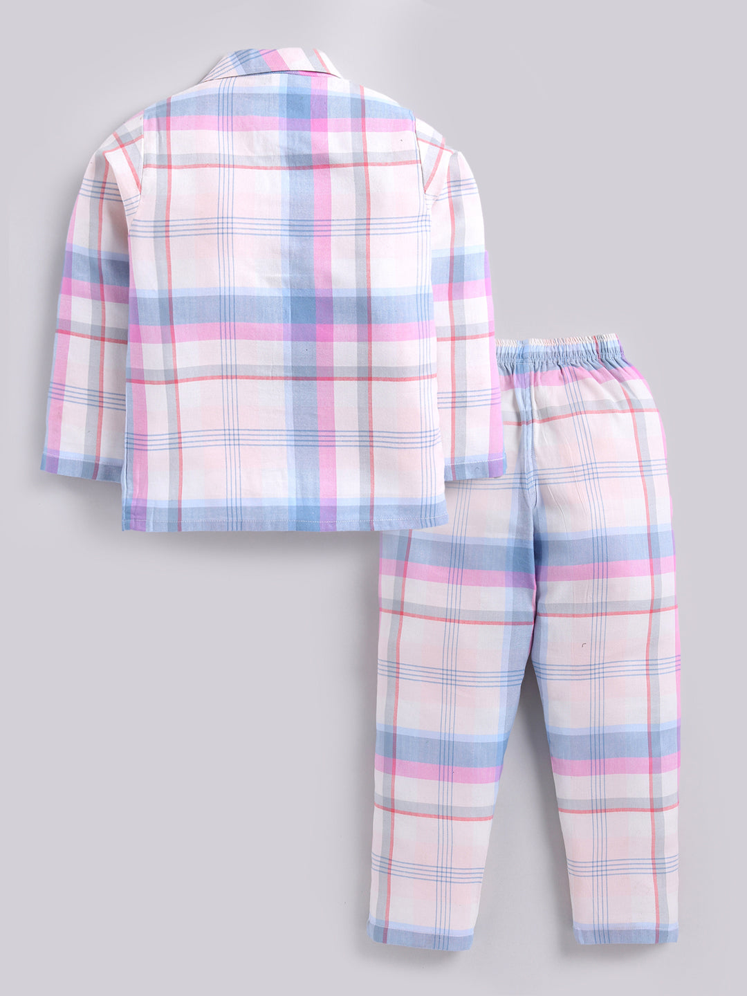 Multi Checked Cotton Full Sleeves Full Night Suit