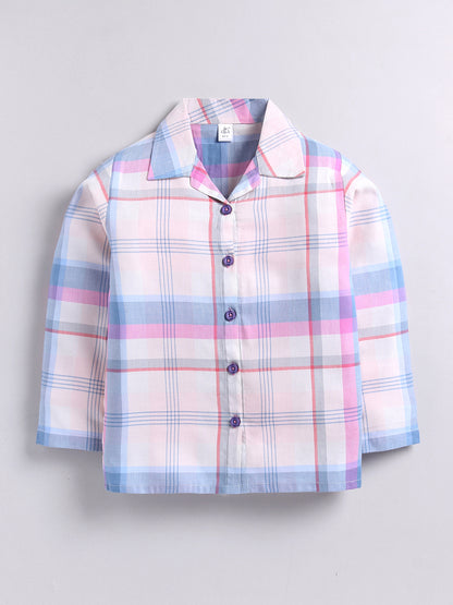 Multi Checked Cotton Full Sleeves Full Night Suit