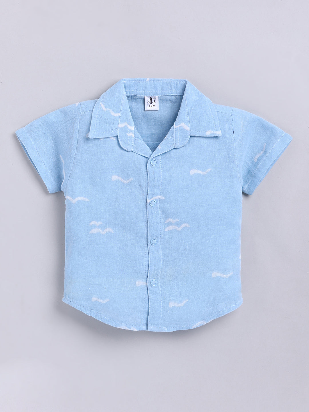 Blue Graphic Cotton Short Sleeves Co-ord Set