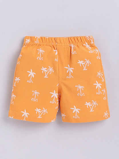 Orange Tropical Cotton Short Sleeves Co-ord Set
