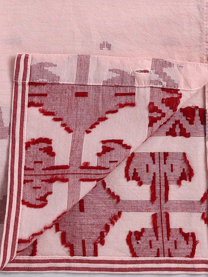 Peach Ethnic Motifs Cotton Full Sleeves Full Night Suit