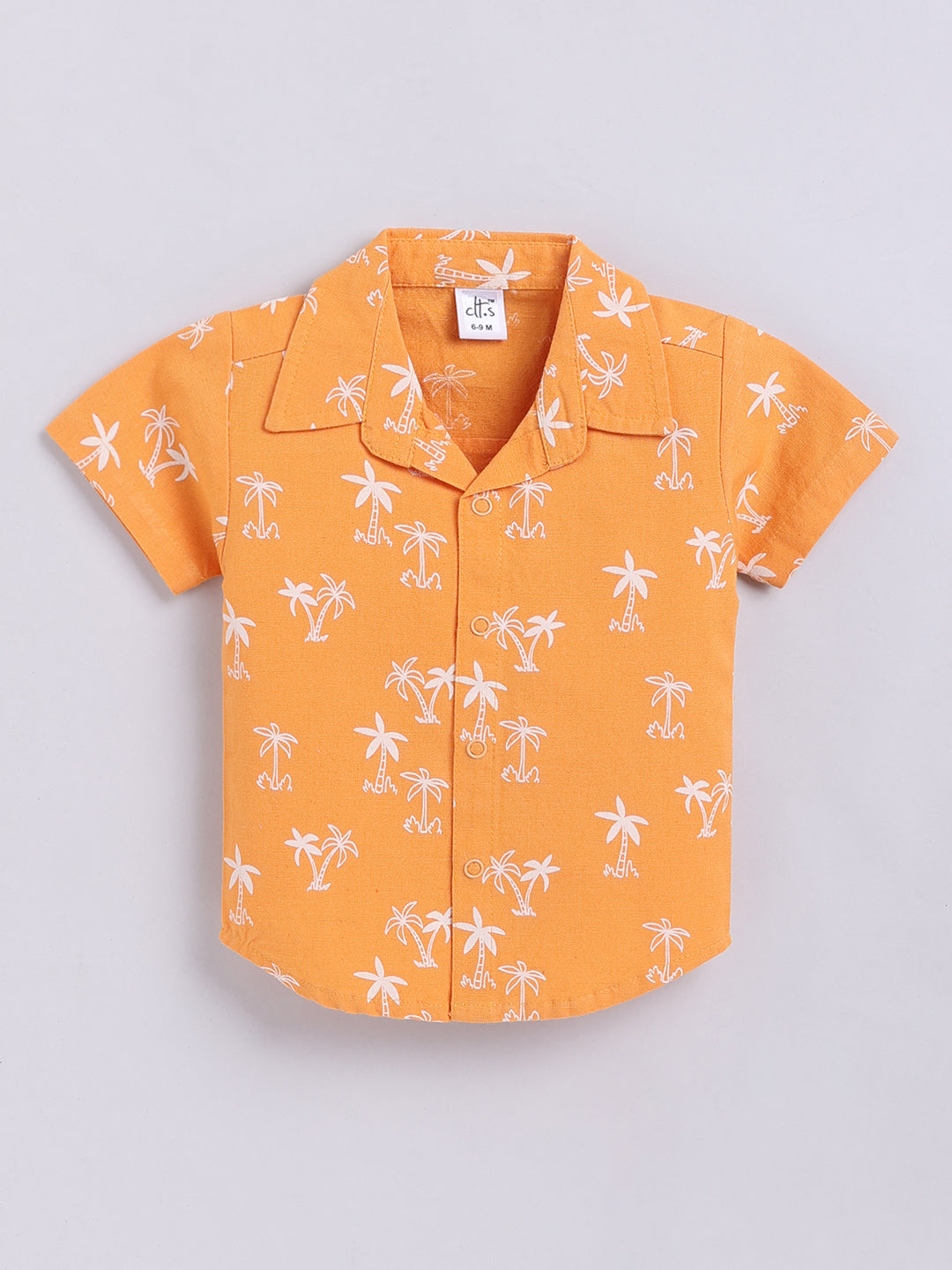 Orange Tropical Cotton Short Sleeves Co-ord Set