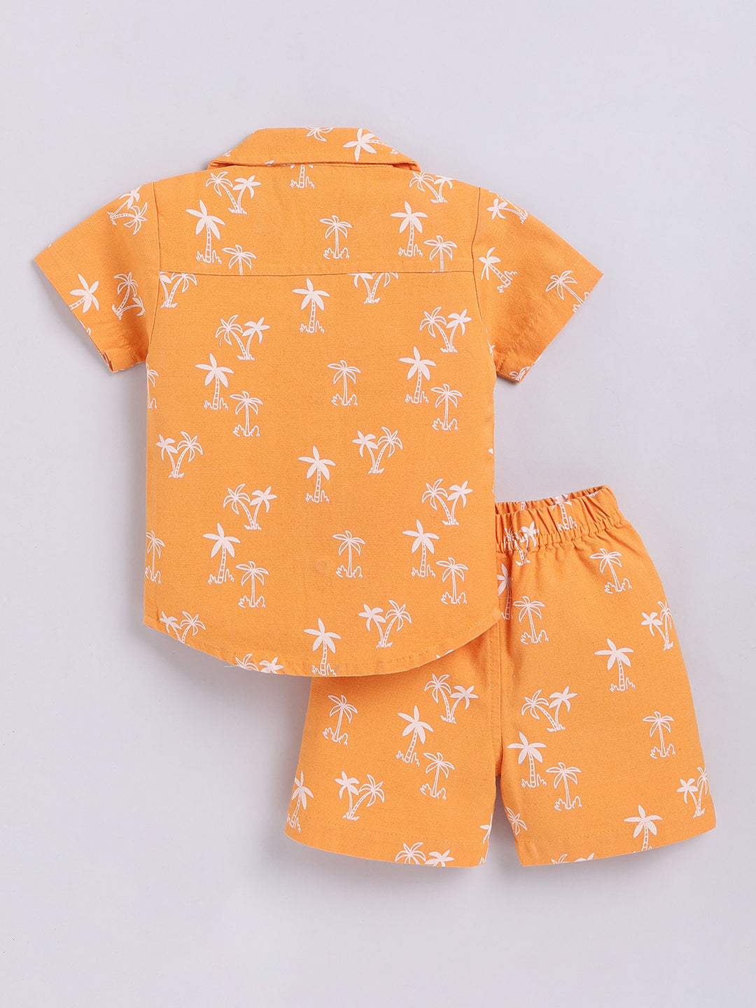 Orange Tropical Cotton Short Sleeves Co-ord Set