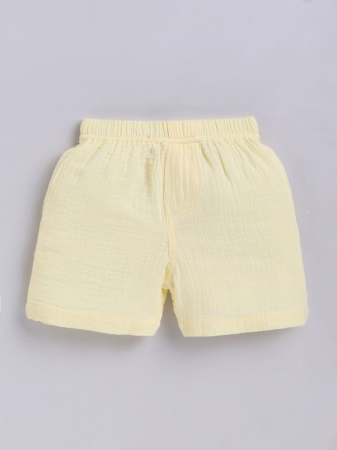 Yellow Solid Cotton Short Sleeves Co-ord Set