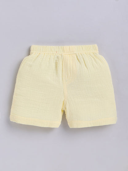 Yellow Solid Cotton Short Sleeves Co-ord Set
