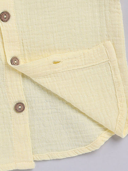 Yellow Solid Cotton Short Sleeves Co-ord Set