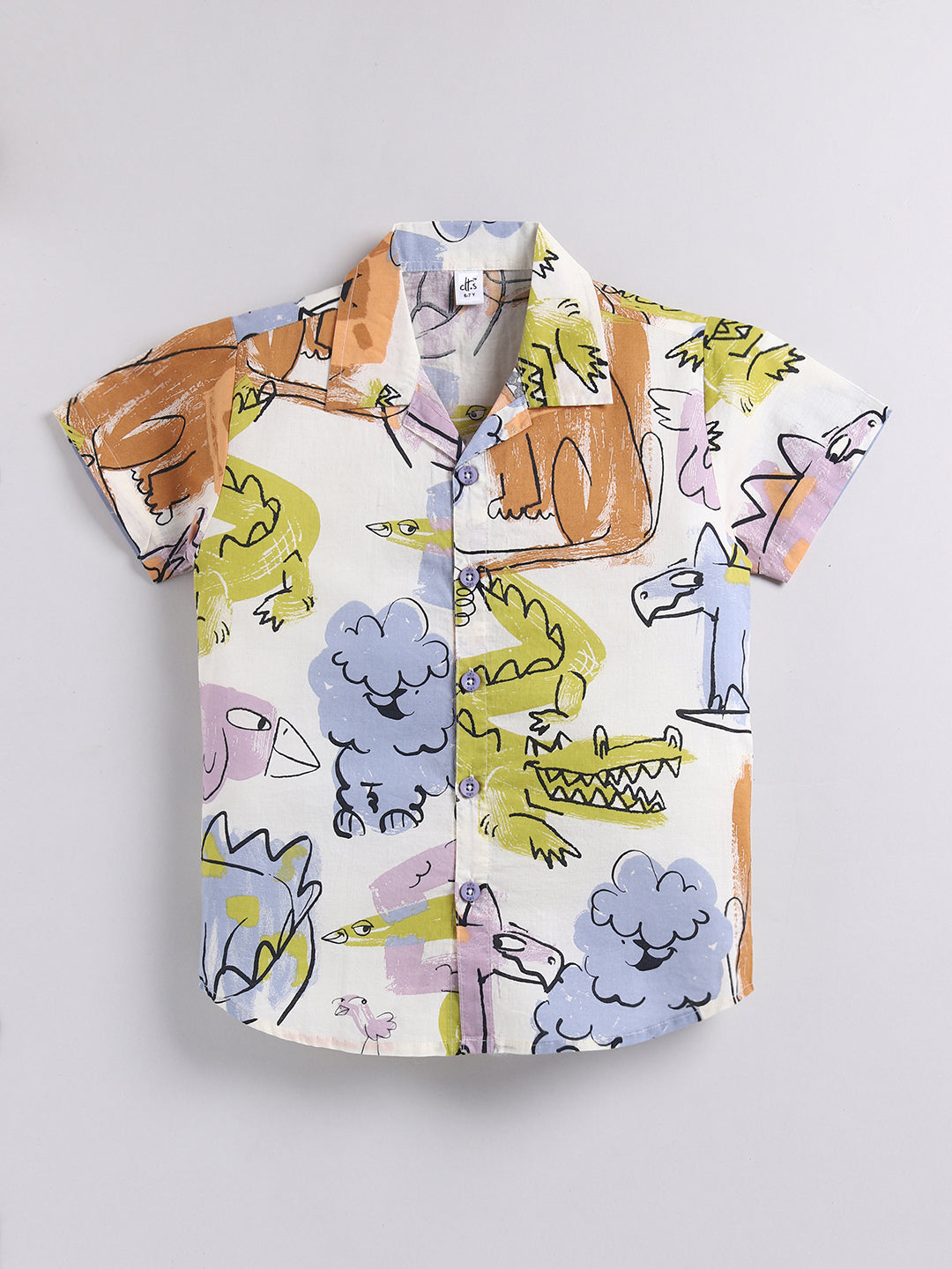 Multi Animal Cotton Short Sleeves Co-ord Set