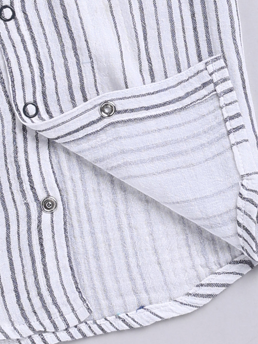 Charcoal Striped Cotton Short Sleeves Co-ord Set
